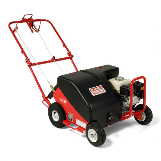 Classen RA-21H 21-inch Honda GX160 reciprocating aerator with heavy-duty tines and commercial-grade drive