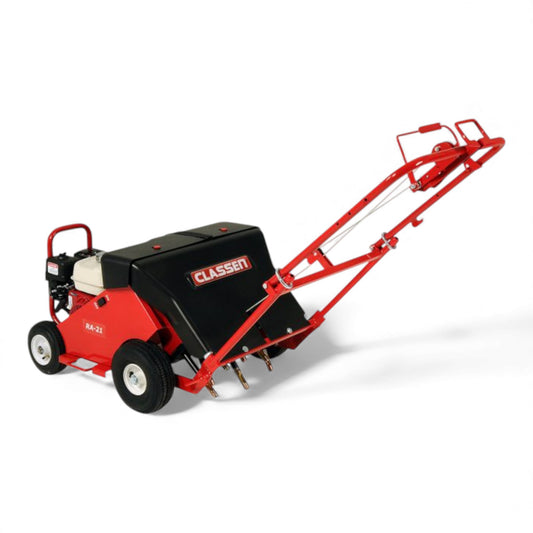 Classen RA-21H 21-inch Honda GX160 reciprocating aerator with heavy-duty tines and commercial-grade drive