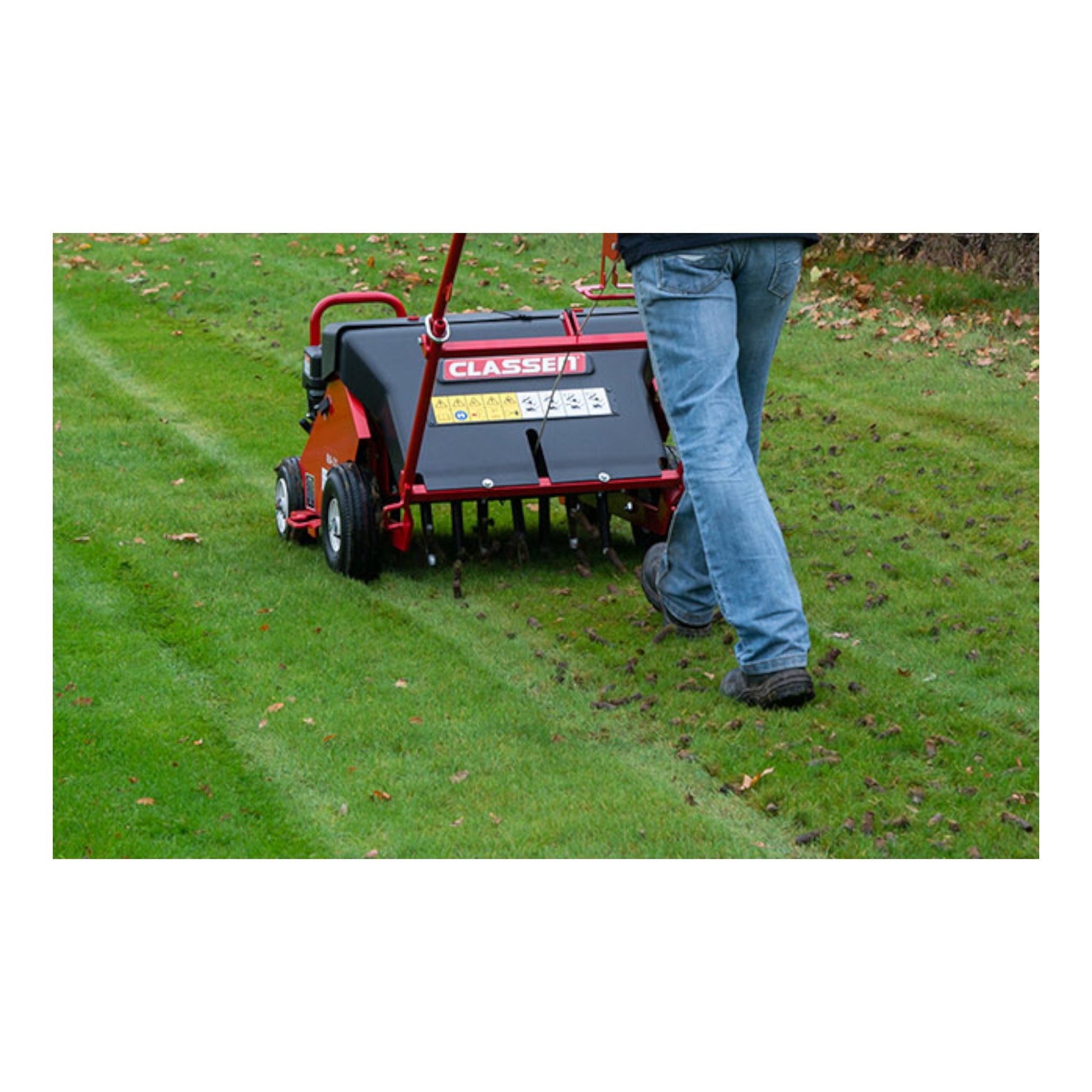 Classen RA-21H 21-inch Honda GX160 reciprocating aerator with heavy-duty tines and commercial-grade drive
