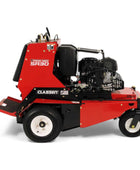 Classen SA-30A 30-inch Kawasaki FS541V PRO stand-aer aerator with heavy-duty tines, stand-on platform, and commercial-grade durability