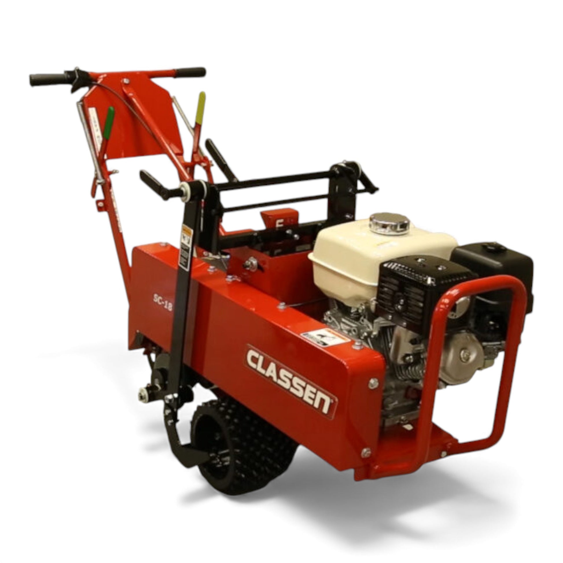 Classen SC18A/8 Honda GX240 gear-drive sod cutter with 18-inch cutting width, heavy-duty gearbox drive, and commercial-grade build