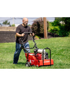 Classen TA22H 21-inch PRO Honda GX120 steerable split-drum aerator with heavy-duty tines and compact frame