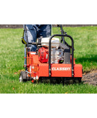 Classen TA22H 21-inch PRO Honda GX120 steerable split-drum aerator with heavy-duty tines and compact frame