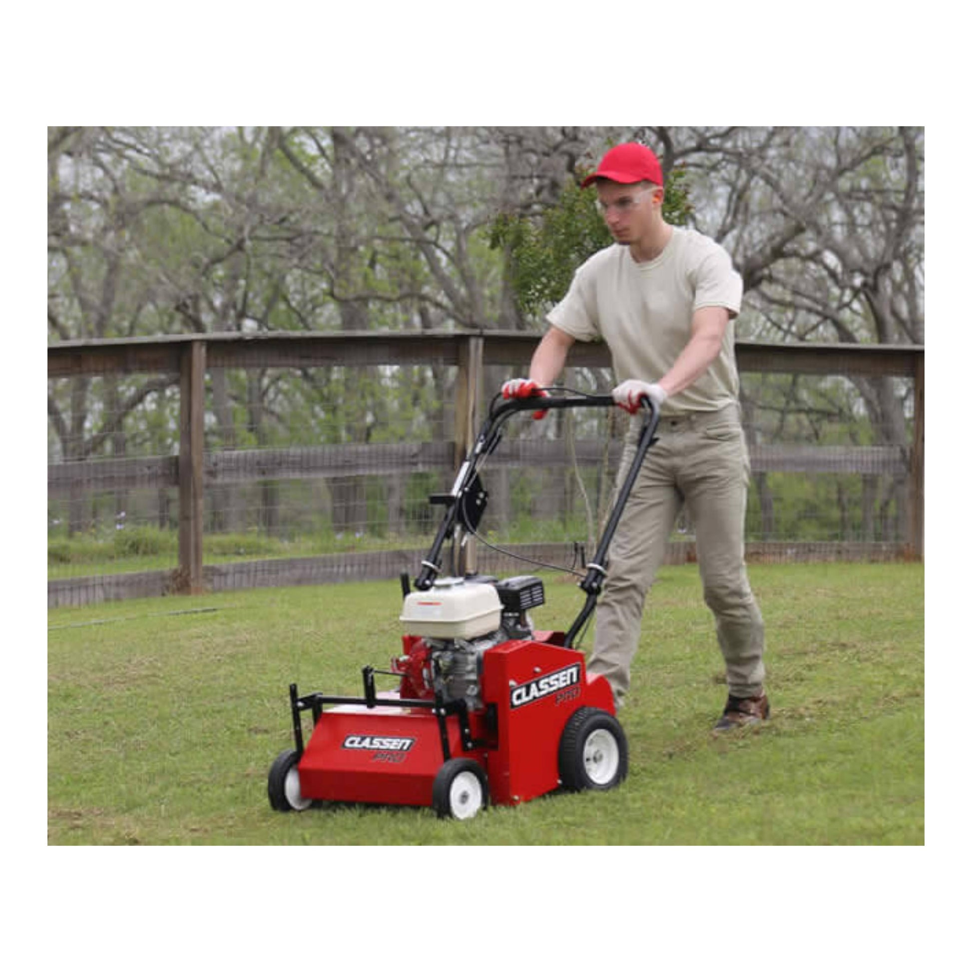 Classen TRS-20H 20-inch PRO hydro-drive turf rake with heavy-duty tine system and durable hydrostatic drive