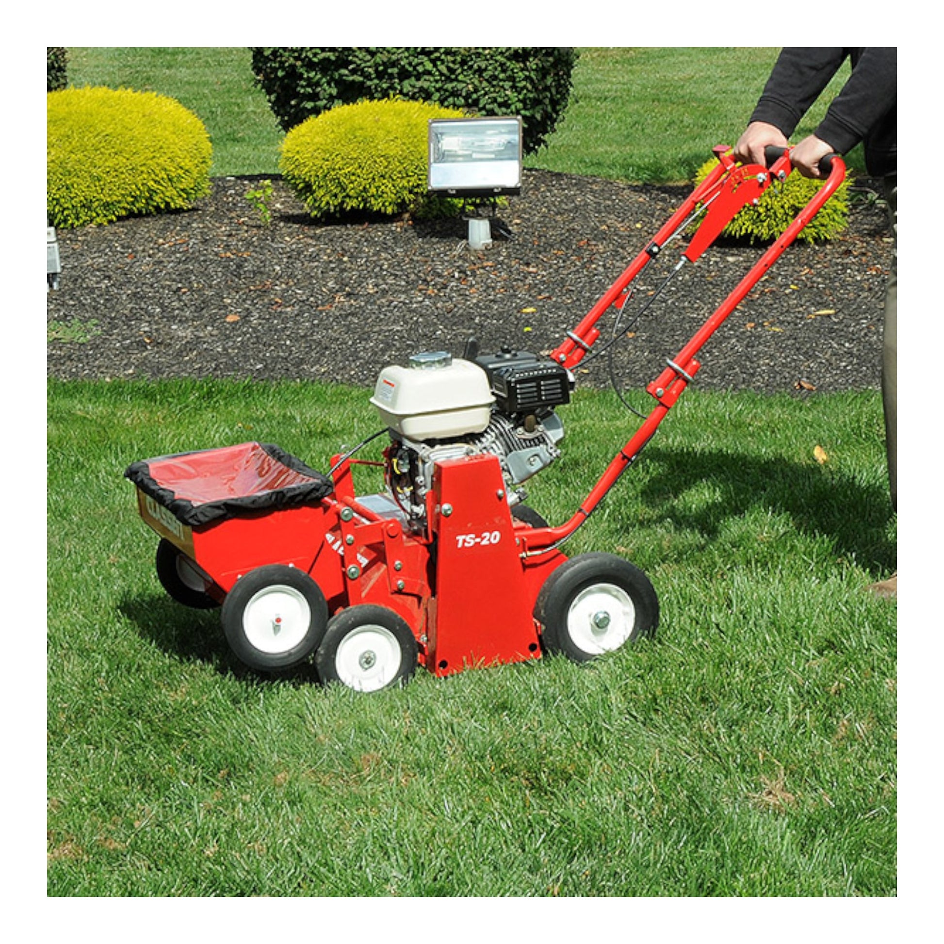 Classen TS-20 20-inch Honda GX160 walk-behind turf seeder with durable seed hopper and precision seed distribution