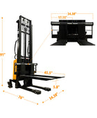 EMS1035 - Apilador semieléctrico de patas delgadas de 1000 kg (2204 lb) + capacidad de 138'' - Certificación CSA y UL