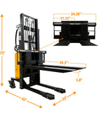 EMS1520 - Apilador semieléctrico de patas delgadas de 1500 kg (3307 lb) + capacidad de 78'' - Certificación CSA y UL