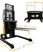 EMS1520W - Semi Electric Wide Leg Stacker 1500 kg (3307 lbs) + 78'' Capacity