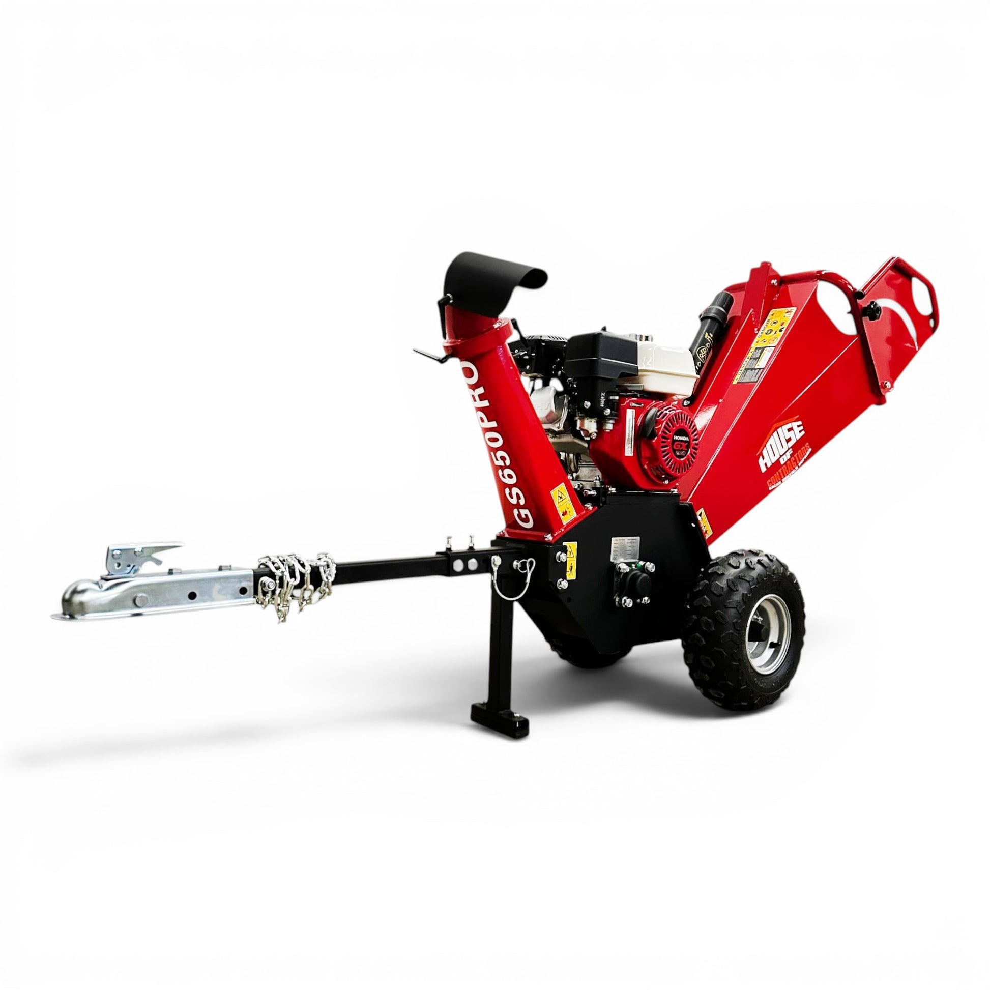 HOC GS650PRO Honda GX200 6.5 HP 4 Inch Commercial Towable Wood Chipper | AISI 4140 Steel Drum | Assembled In North America K