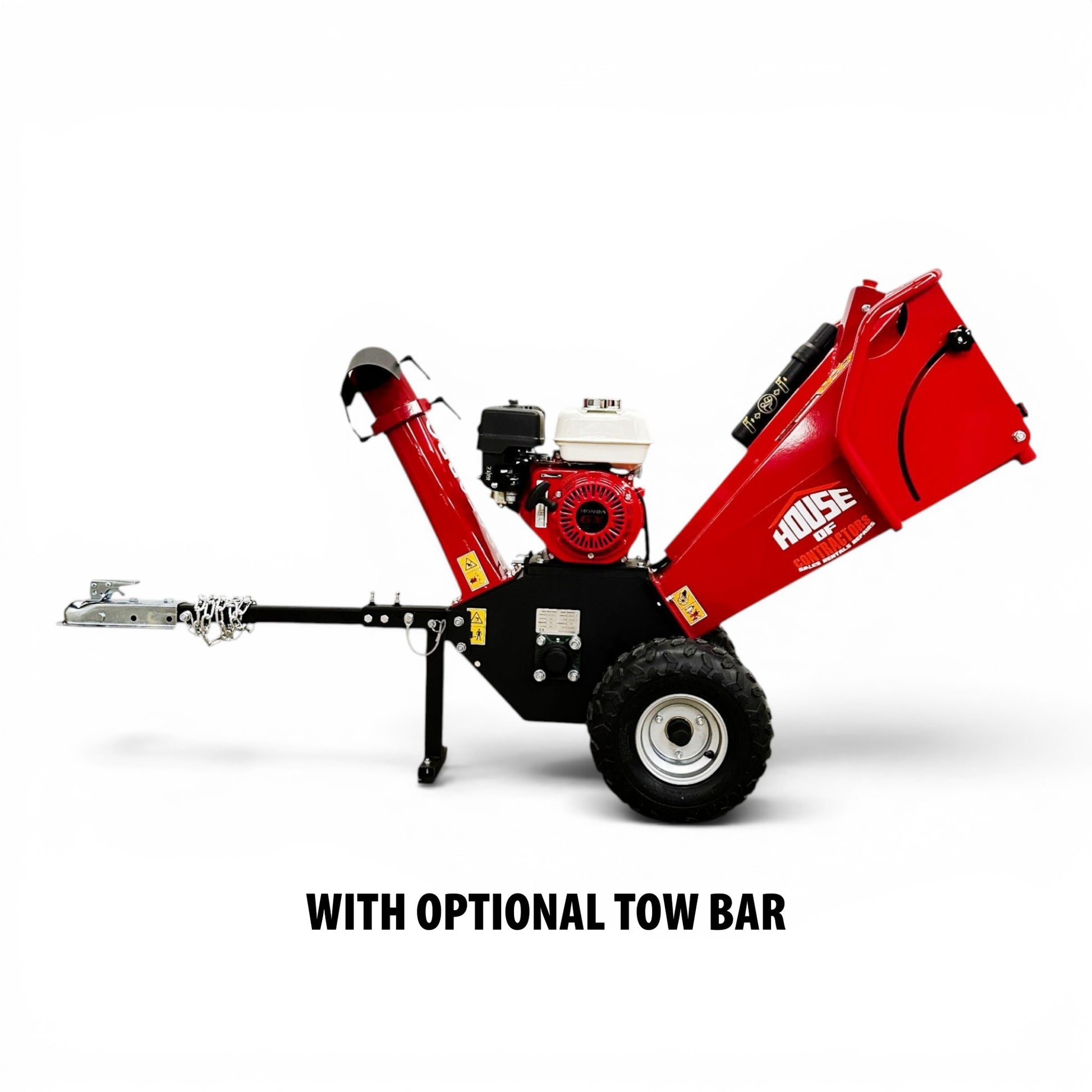 HOC GS650PRO Honda GX200 6.5 HP 4 Inch Commercial Towable Wood Chipper | AISI 4140 Steel Drum | Assembled In North America T