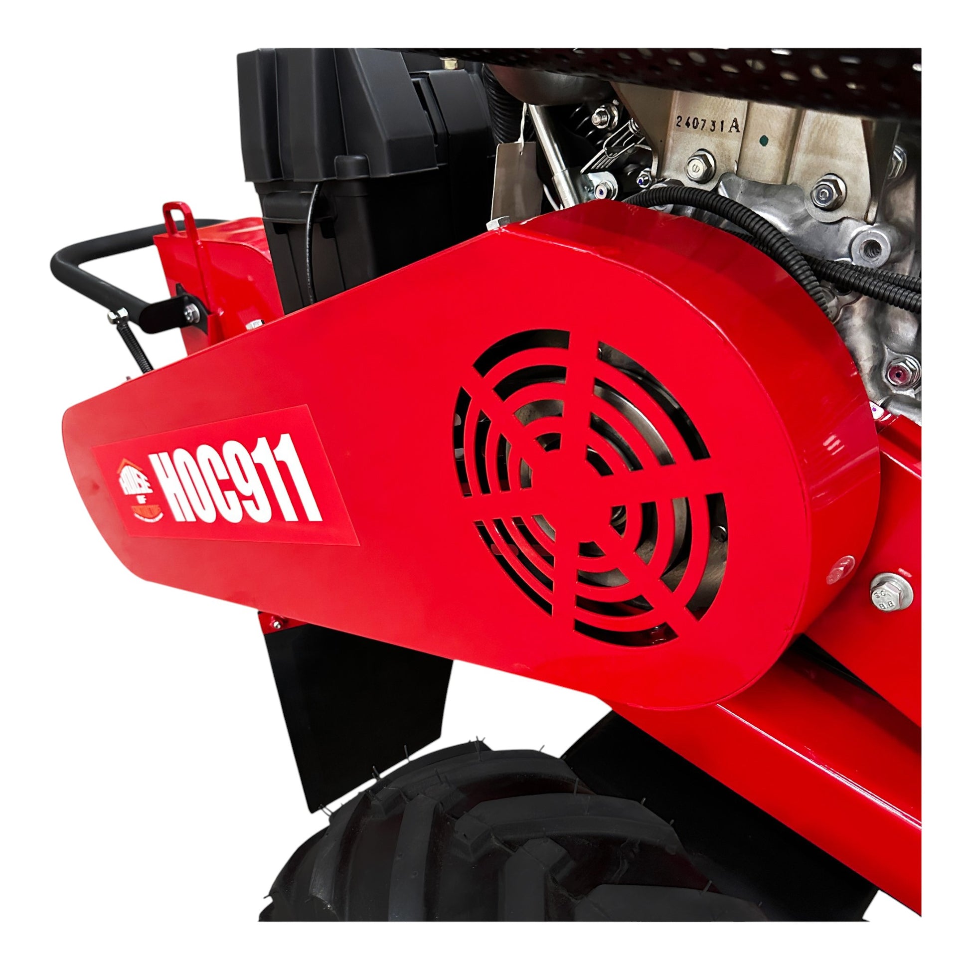 HOC911 Self Propelled Swivel Head Stump Grinder with Honda GX690 22.1 HP Electric Start engine, 18-inch above-ground grinding depth, and 12 Tungsten Carbide Teeth – House of Contractors Inc.