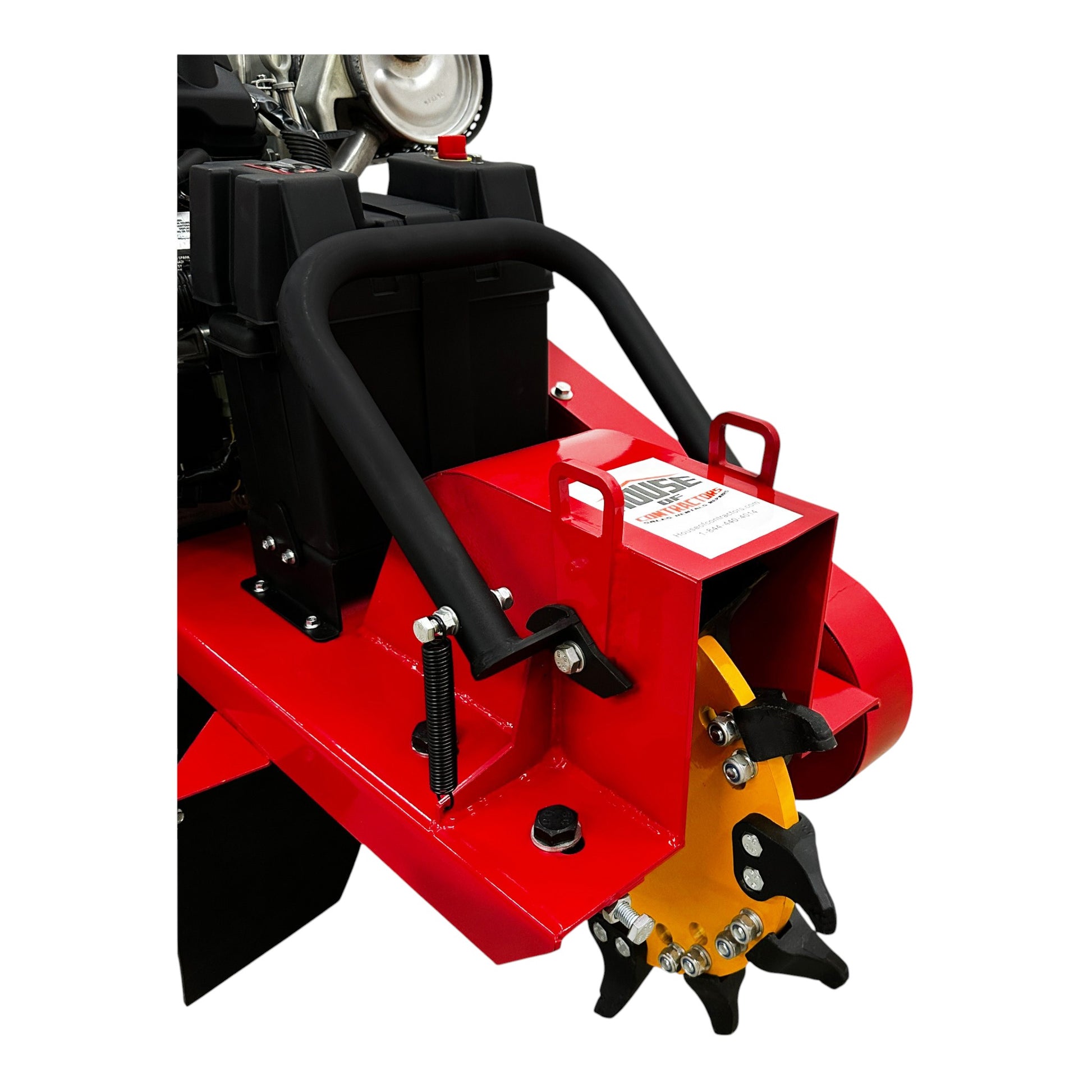 HOC911 Self Propelled Swivel Head Stump Grinder with Honda GX690 22.1 HP Electric Start engine, 18-inch above-ground grinding depth, and 12 Tungsten Carbide Teeth – House of Contractors Inc.