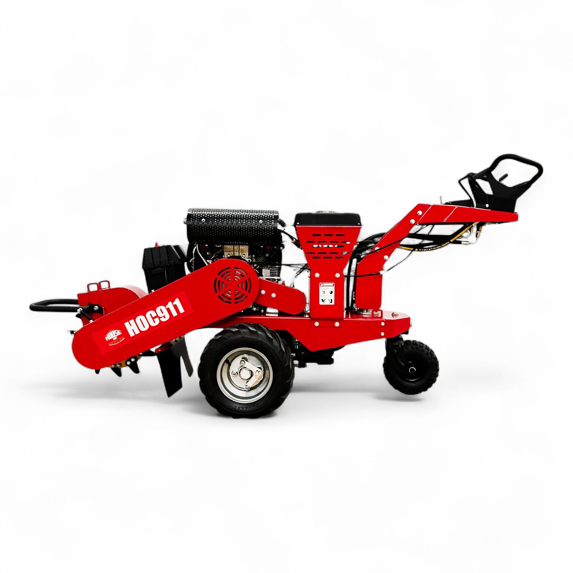 HOC911 Self Propelled Swivel Head Stump Grinder with Honda GX690 22.1 HP Electric Start engine, 18-inch above-ground grinding depth, and 12 Tungsten Carbide Teeth – House of Contractors Inc.