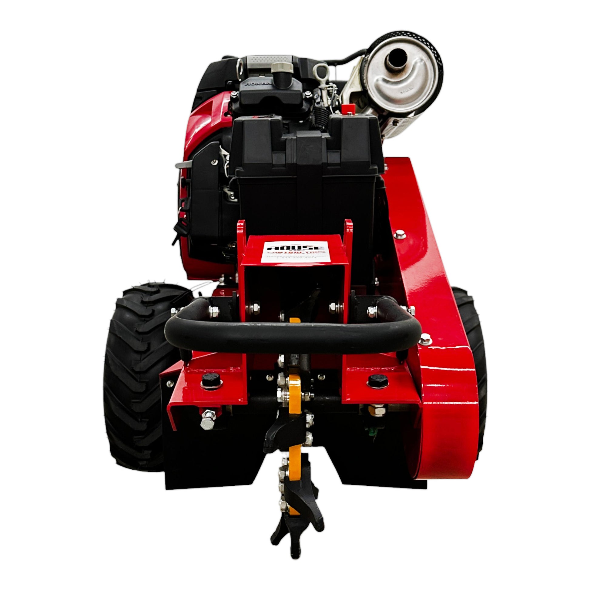 HOC911 Self Propelled Swivel Head Stump Grinder with Honda GX690 22.1 HP Electric Start engine, 18-inch above-ground grinding depth, and 12 Tungsten Carbide Teeth – House of Contractors Inc.