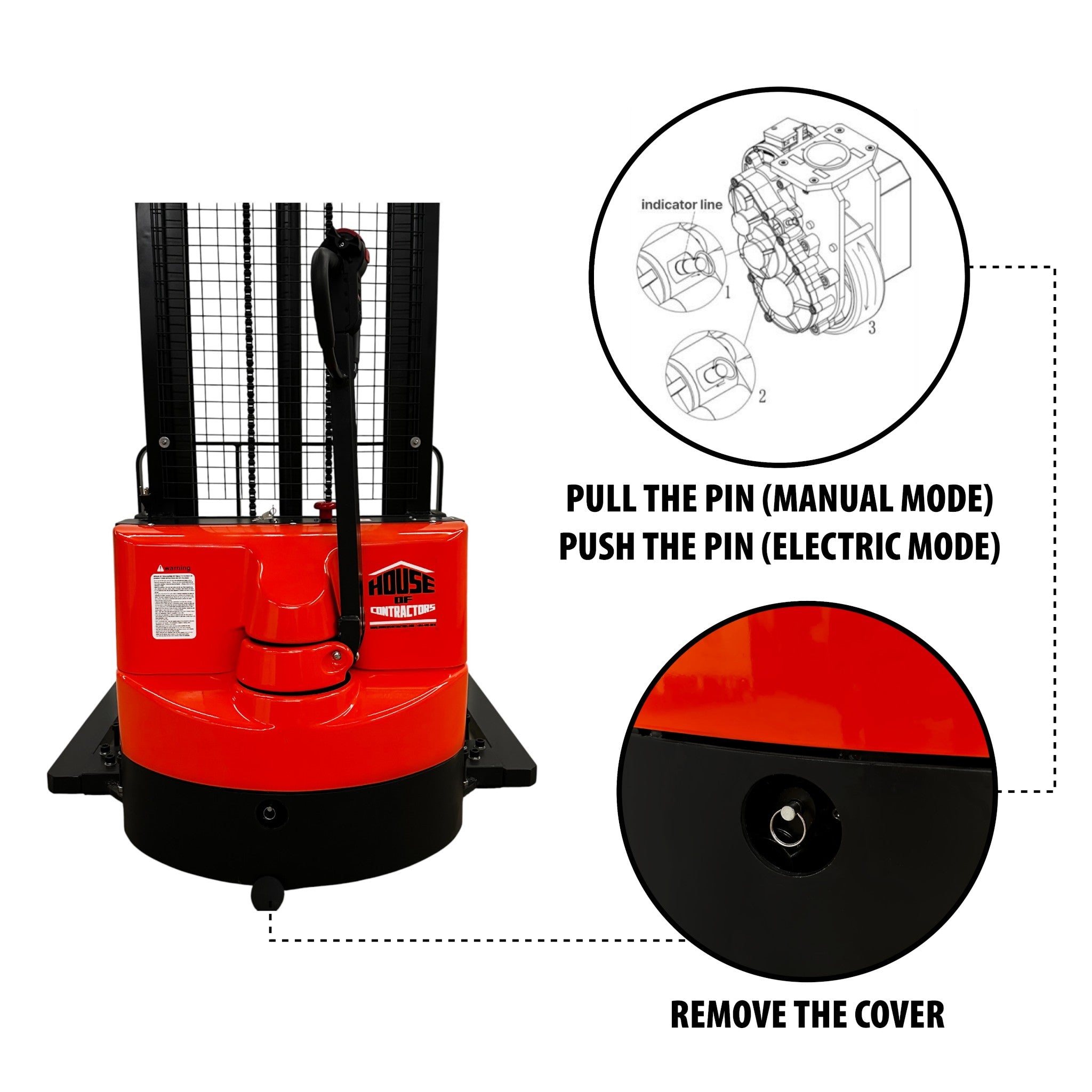 HOC15EHPS Electric Wide Leg (Straddle) Pallet Stacker 1500 kg (3300 lb ...