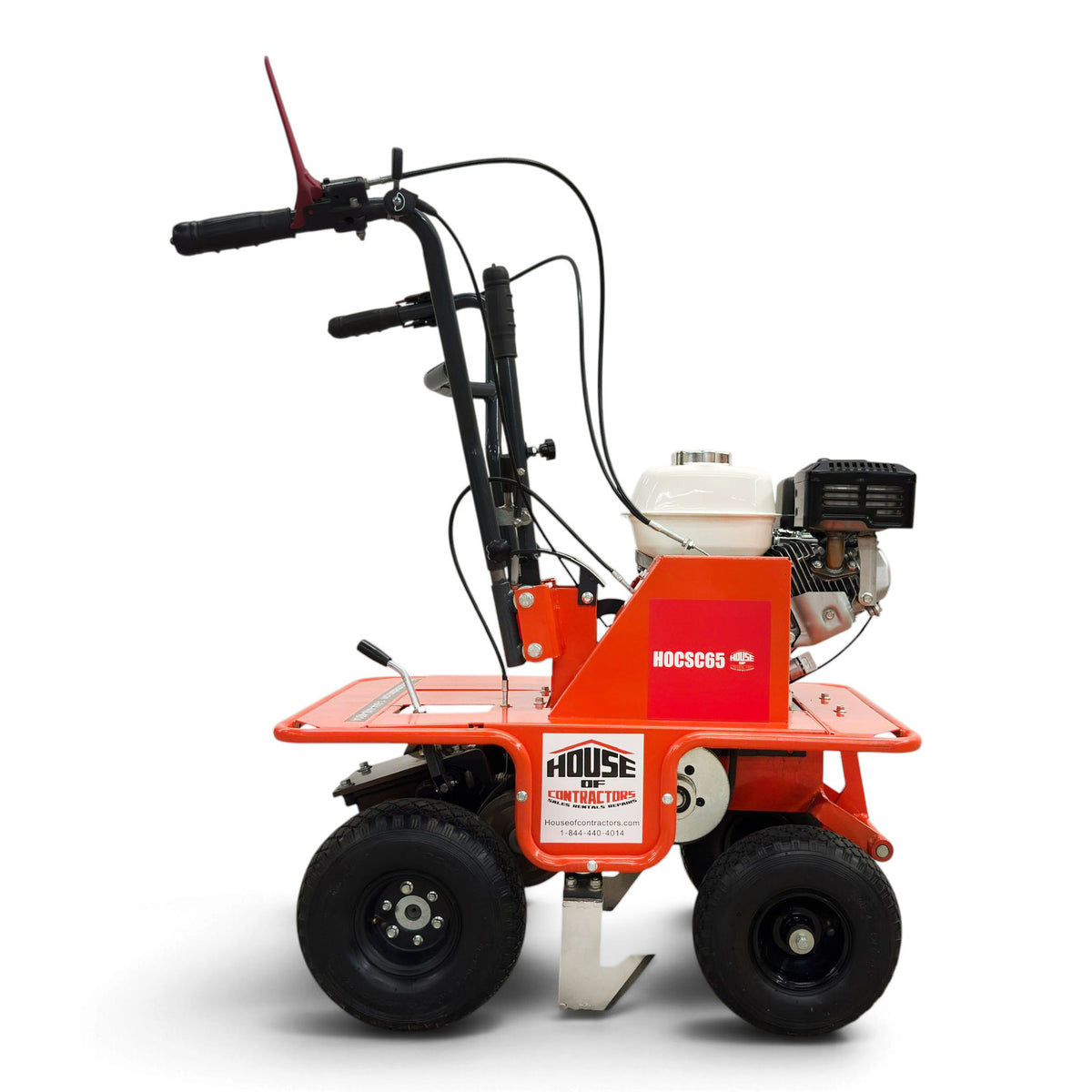HOC HOCSC65 12 Inch Gasoline Sod Cutter | Honda GX200 6.5 HP | Recoil Start | 6-Position Cutting Depth | Self-Propelled Walk-Behind Sod Cutter