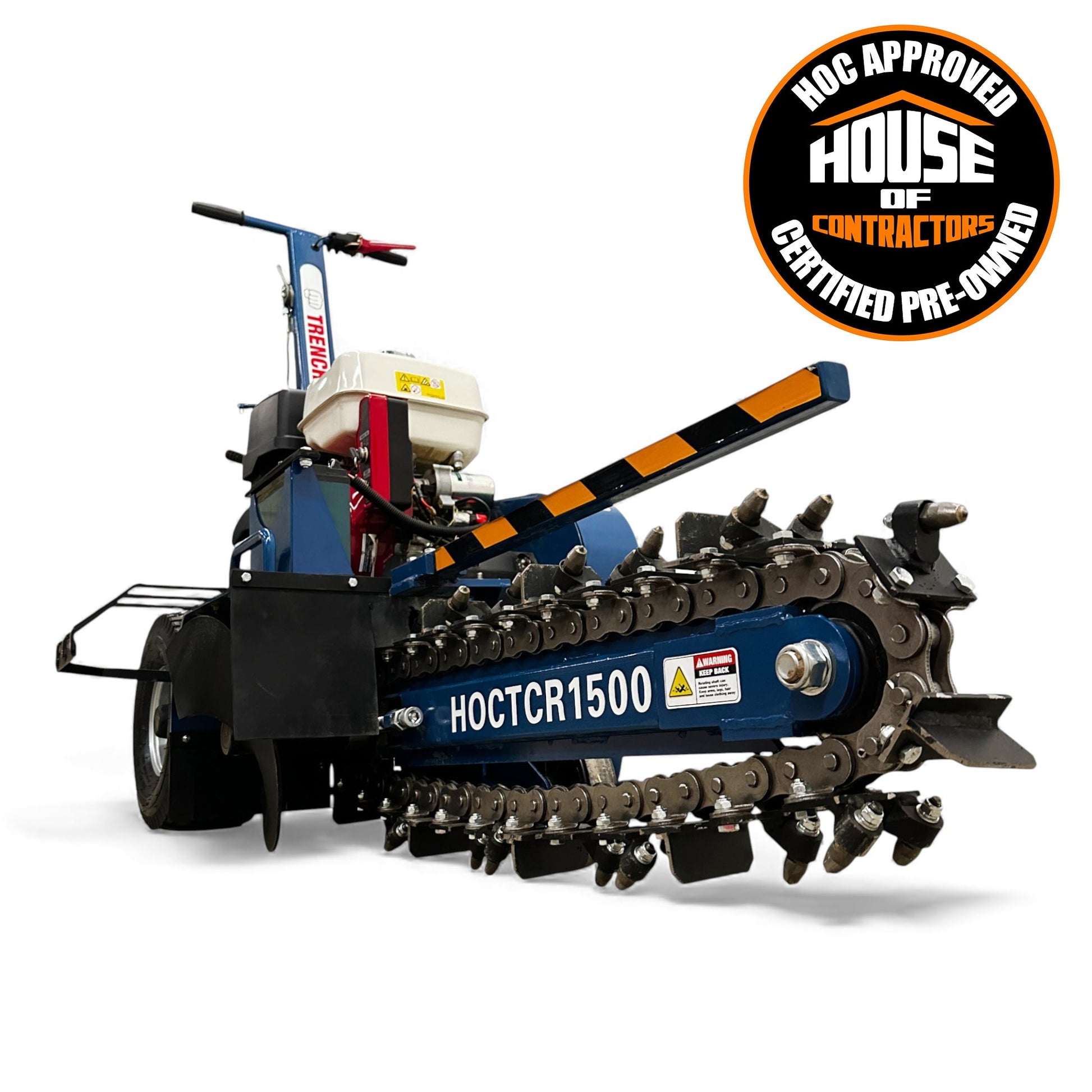 HOCTCR1500 Trencher – Honda GX390 Engine, 25 Inch Digging Depth, 27 Tungsten Carbide Teeth A