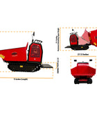 Dumper sur chenilles à basculement hydraulique hydrostatique Honda HOCXN1100H de 9 CV, capacité de charge de 500 kg (1 102 lb)