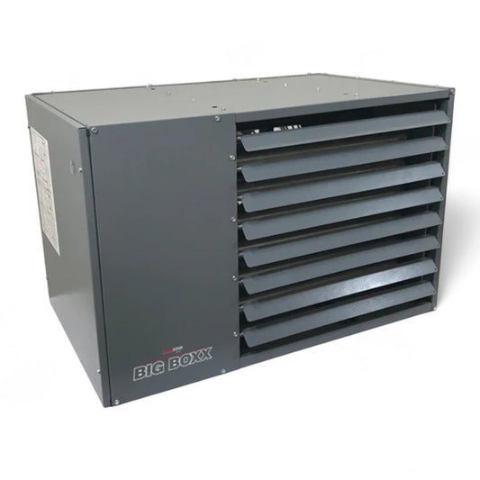 HeatStar HSU150NG 150,000 BTU Power Vented Unit Heater High-capacity 150 kBTU unit heater with aluminized-steel exchanger, power-vented system, and LP conversion option, ideal for large industrial spaces