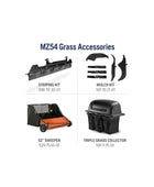 Husqvarna MZ54 Mortero de giro cero 24 hp Kawasaki 54 '' Corte transparente 3 cuchilla ZT3100