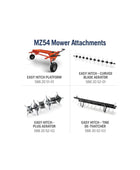 Husqvarna MZ54 Mortero de giro cero 24 hp Kawasaki 54 '' Corte transparente 3 cuchilla ZT3100