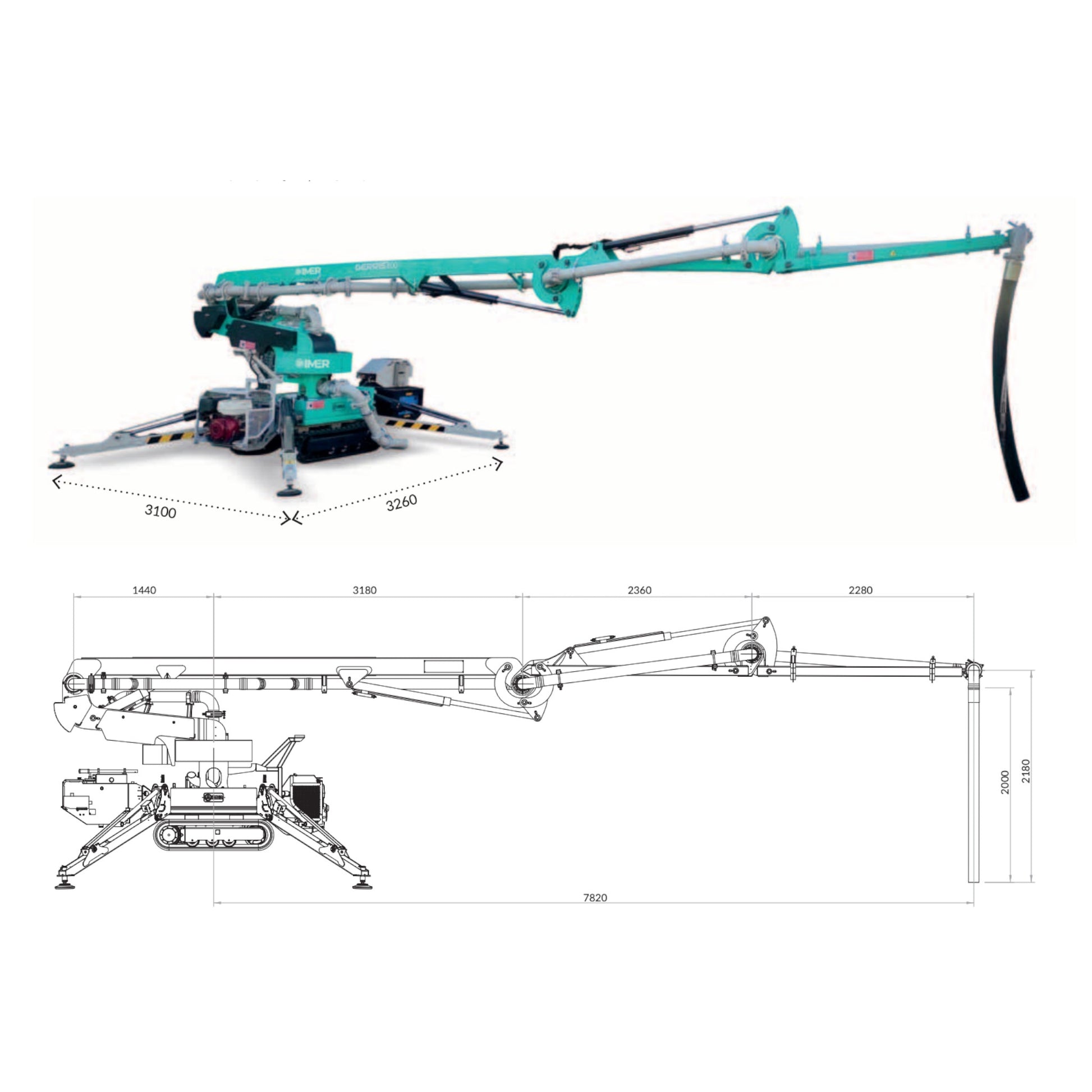 IMER GERRIS 800 Self-Propelled Crawler Concrete Placing Boom