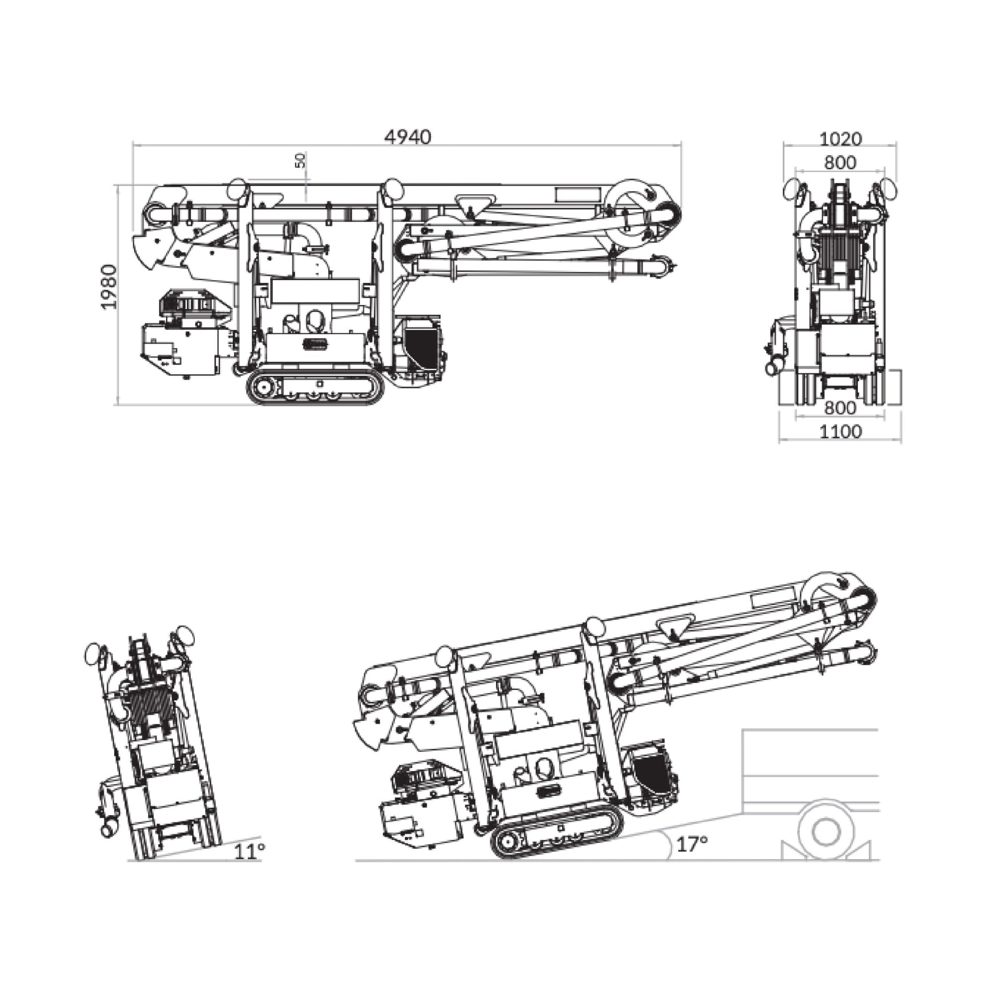 IMER GERRIS 800 Self-Propelled Crawler Concrete Placing Boom