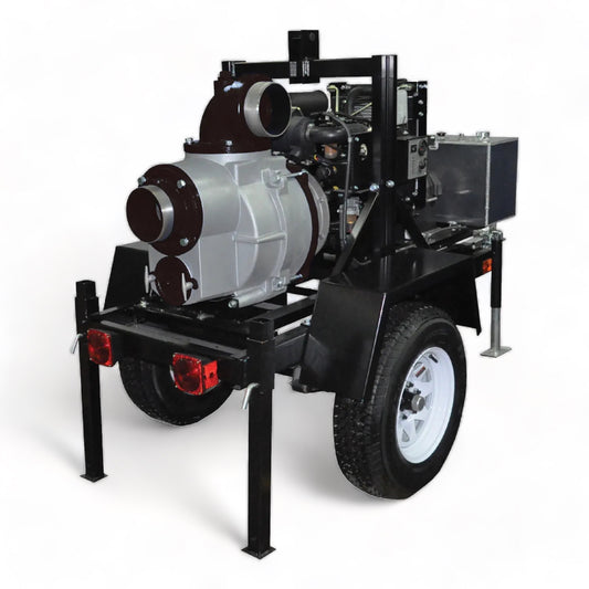 Koshin KTH-150 Honda GX670 6" Trailer Mounted Trash Pump