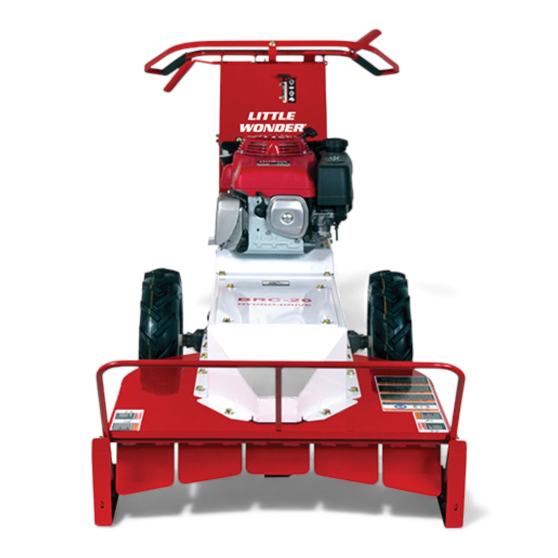 Little Wonder 26-inch hydrostatic brush cutter with Honda GXV390 engine and heavy-duty cutting deck