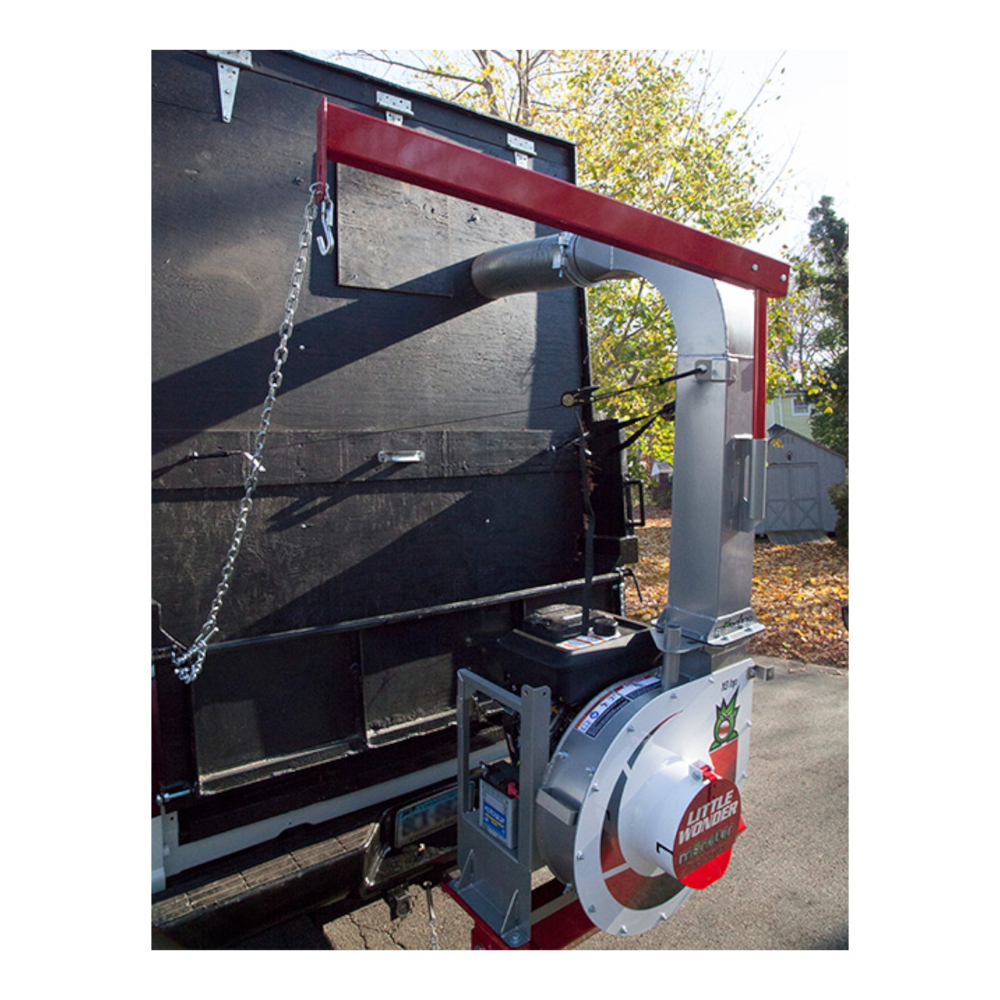 Little Wonder Monster 18 HP truckloader with high-velocity debris intake and heavy-duty steel housing