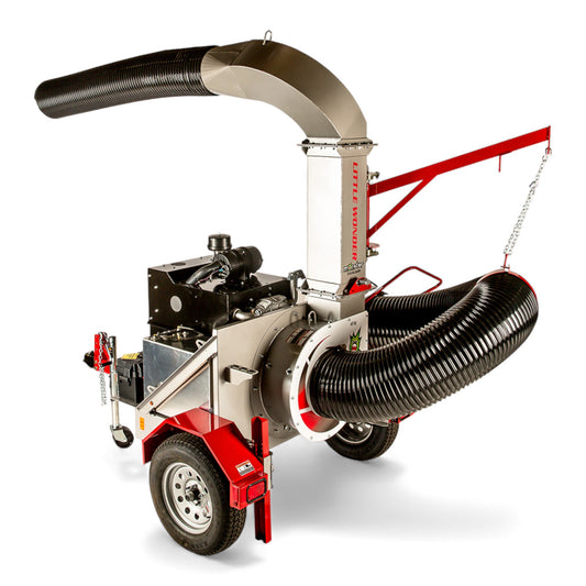 Little Wonder Monster 49 HP truckloader debris vacuum with integrated trailer, high-power intake, and commercial steel construction