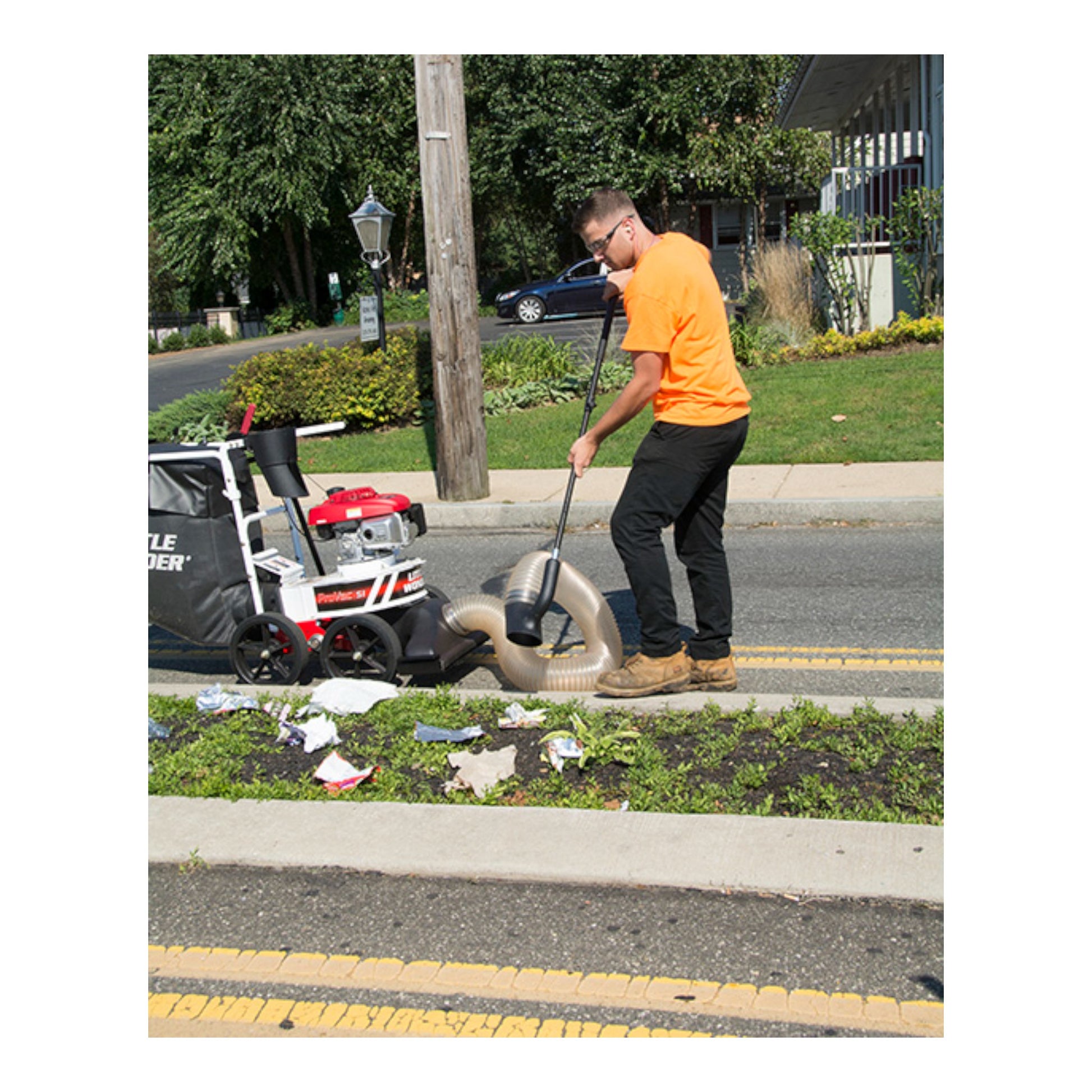 Little Wonder Pro Vac SI debris vacuum with heavy-duty suction, steel housing, and large-capacity collector