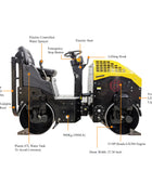 RWYL42A Double Drum Tandem Roller, 1980 lb, 4495 lbf, Honda GX390 13 HP