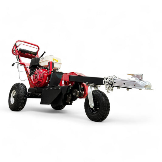 SGR389RTE Swivel Head Towable Stump Grinder Honda 13 HP Electric Start, Grinds 24 Inch Above Ground, Tungsten Carbide Teeth