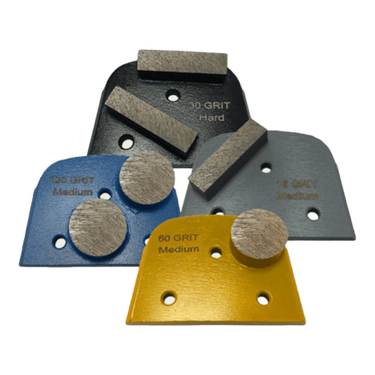 Bartell SLIDE-MAG 3 -Piece Set Quick Change Metal Bond Diamond Tooling with 4 Grit Levels (16, 30, 60, 120)