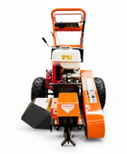 STG13 Bolinero de tocón remolcable - Motor Honda de 13 hp, arranque eléctrico, rectificado de 24 pulgadas sobre el suelo, dientes de carburo de tungsteno