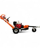 STG13 Bolinero de tocón remolcable - Motor Honda de 13 hp, arranque eléctrico, rectificado de 24 pulgadas sobre el suelo, dientes de carburo de tungsteno