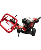 SGR389RTE Swivel Head Towable Stump Grinder Honda 13 HP Electric Start, Grinds 24 Inch Above Ground, Tungsten Carbide Teeth