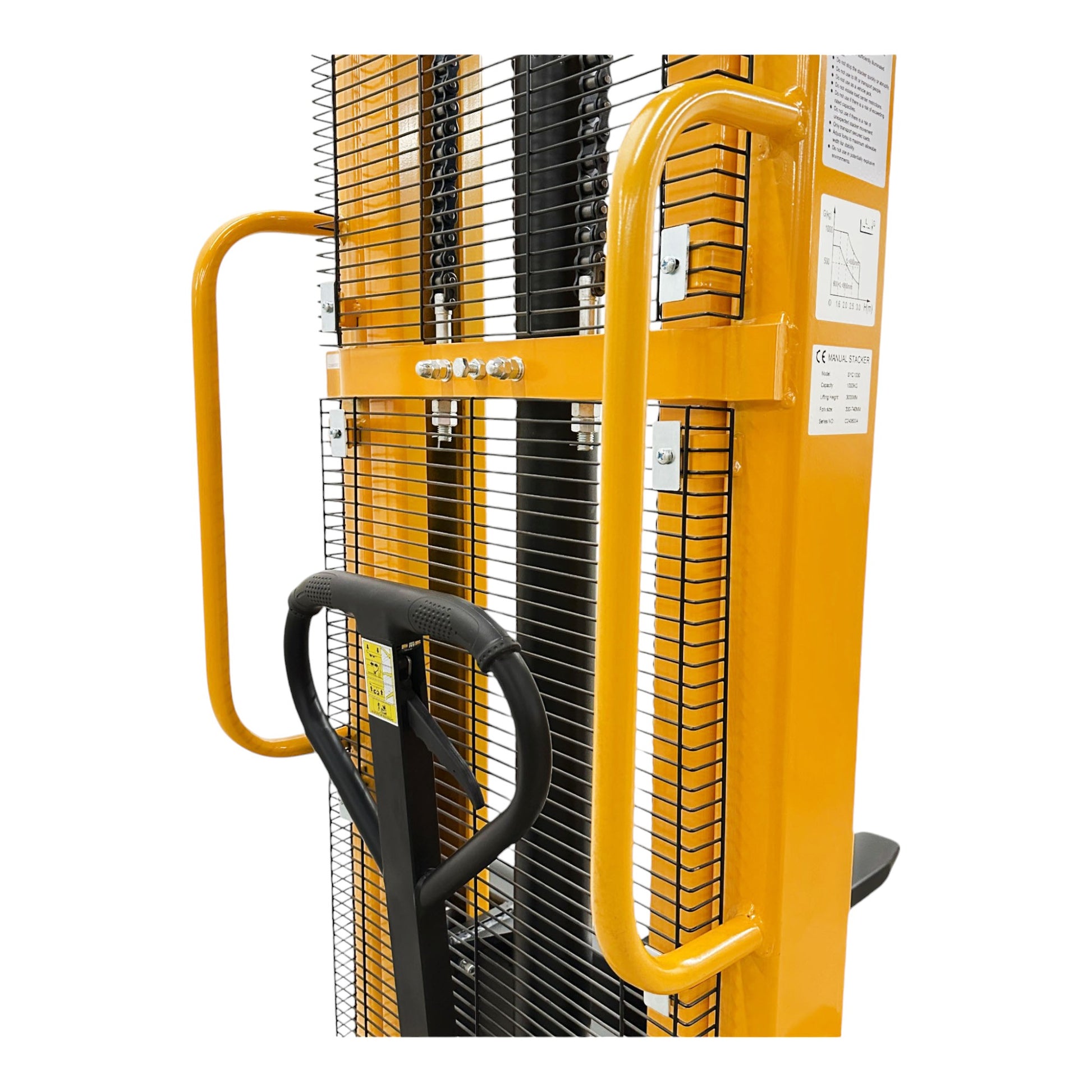 SYC118 - Hydraulic 2-Stage Mast Stacker 1000 kg (2204 lbs) + 118'' Capacity - CSA and UL Certified