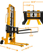 SYC118TC - Gerbeur hydraulique à deux étages, capacité de 1 000 kg (2 204 lb) + 118 po - Certifié CSA et UL