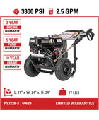 Simpson PS3228-S Honda GX200 PowerShot 3300 PSI @ 2.5 GPM Pressure Washer