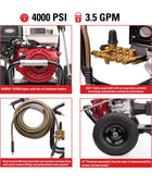 Simpson PS60869 Honda GX270 PowerShot 4000 PSI @ 3.5 GPM Pressure Washer