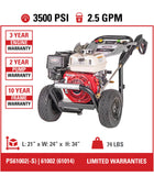 Simpson PS61002-S Honda GX200 PowerShot 3500 PSI @ 2.5 GPM Pressure Washer