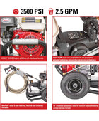 Simpson PS61002-S Honda GX200 PowerShot 3500 PSI @ 2.5 GPM Pressure Washer