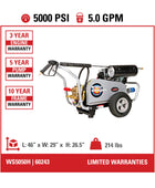 Simpson WS5050H Honda GX630 Escopeta de agua 5000 PSI @ 5.0 GPM Lavadora a presión