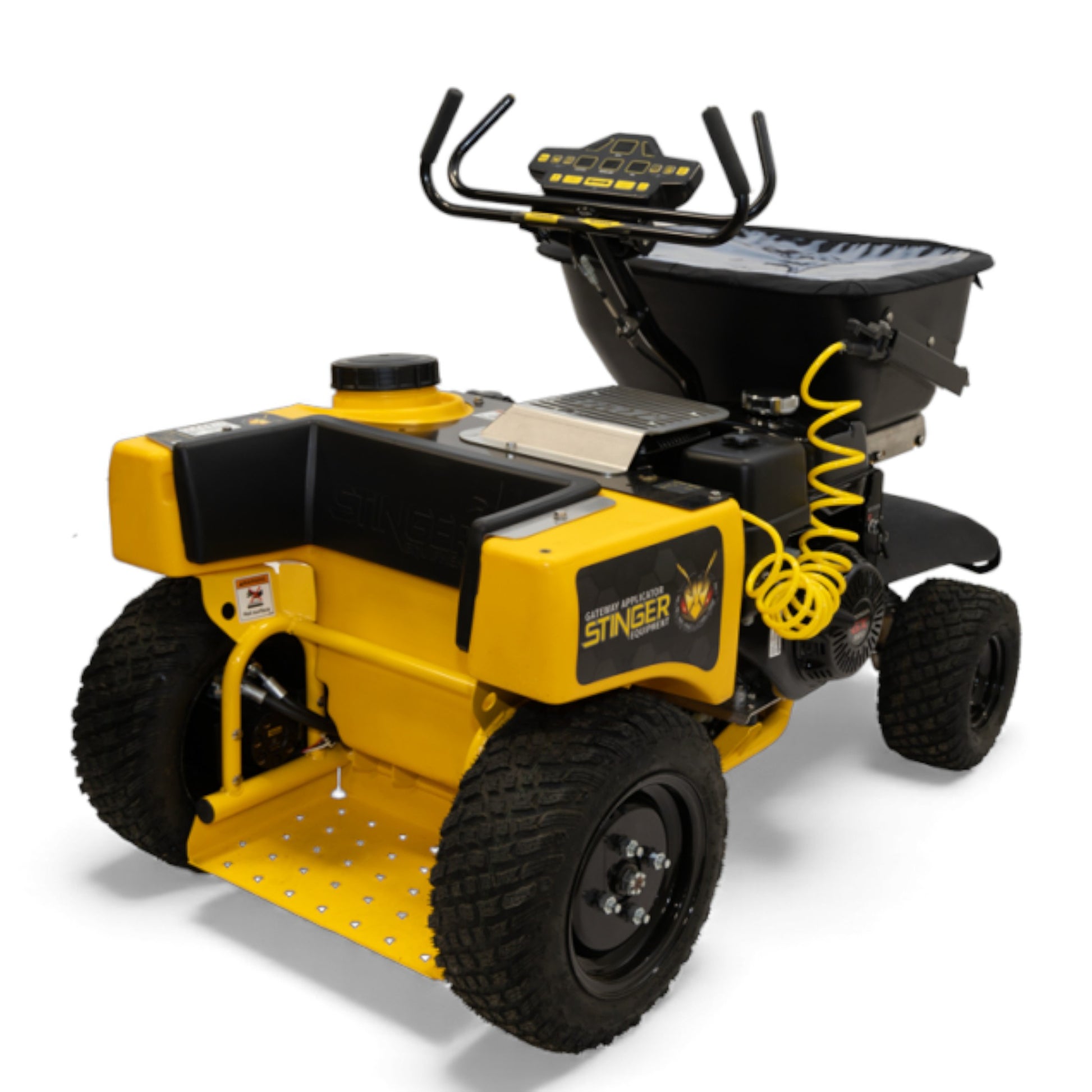 Stinger Equipment Gateway Applicator with digital controls, ground-metered spreading and spraying, and stainless steel frame