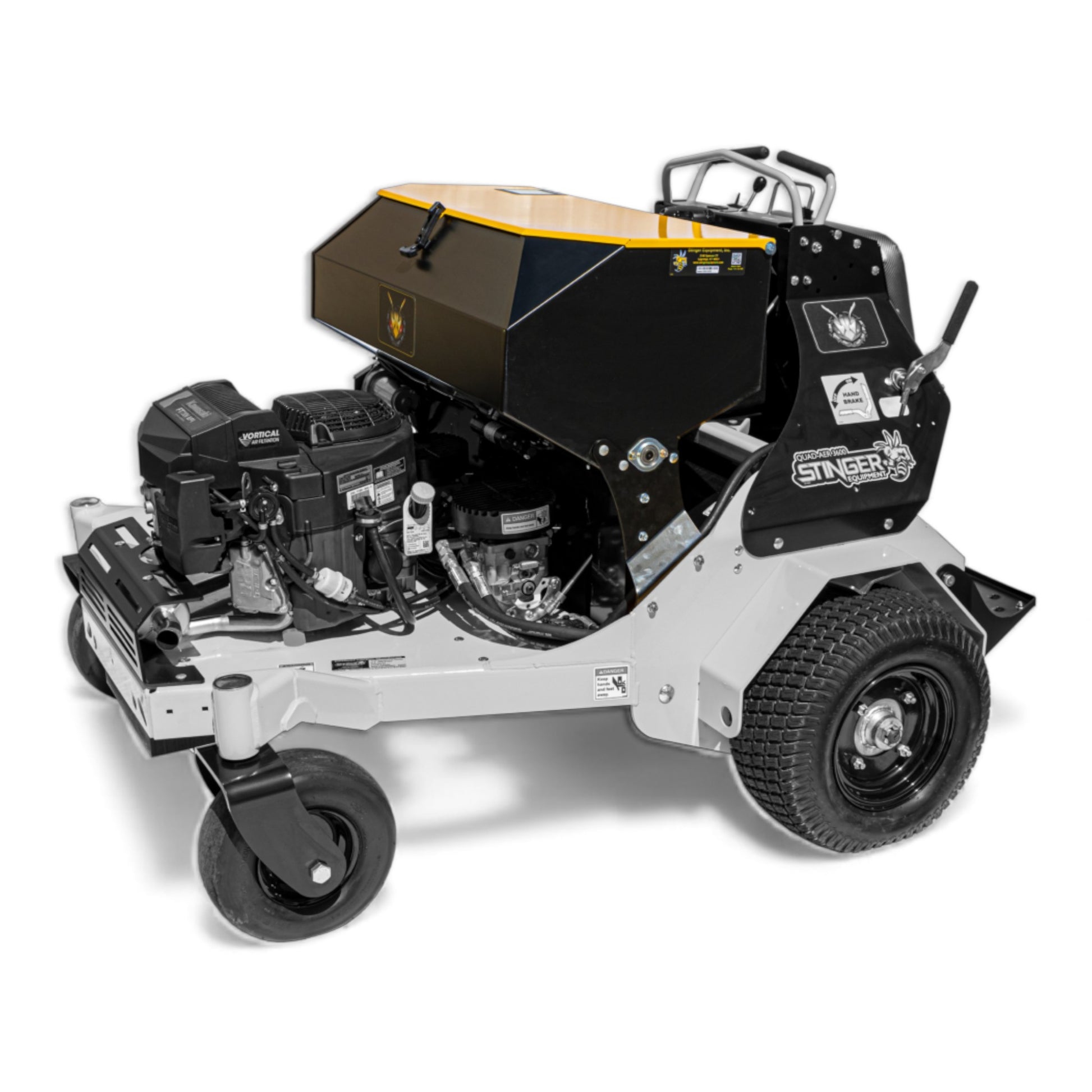 Stinger Equipment QA3600 Kawasaki FX850 36-inch hydrostatic riding aerator with commercial coring system