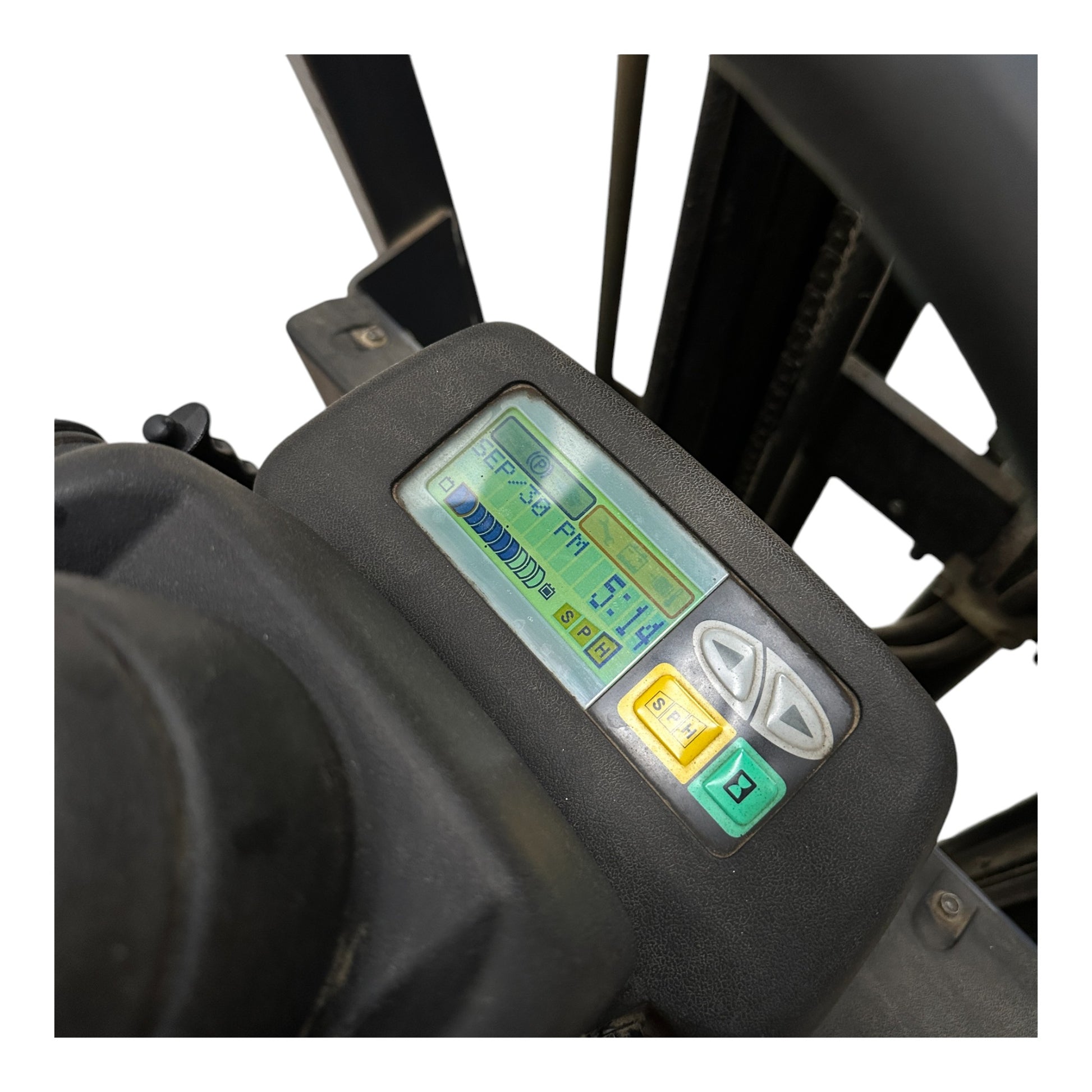 Toyota 7FBEU15 3 Wheel Electric Forklift, 3000 lb (1360 kg) Capacity, Fork Positioner, Charger Included