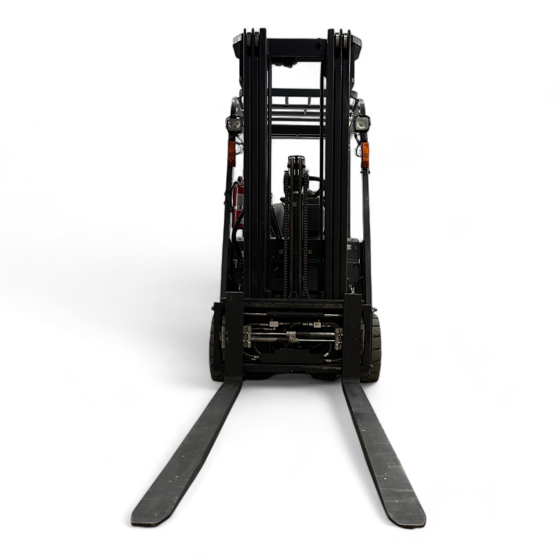 Toyota 7FBEU15 3 Wheel Electric Forklift, 3000 lb (1360 kg) Capacity, Fork Positioner, Charger Included