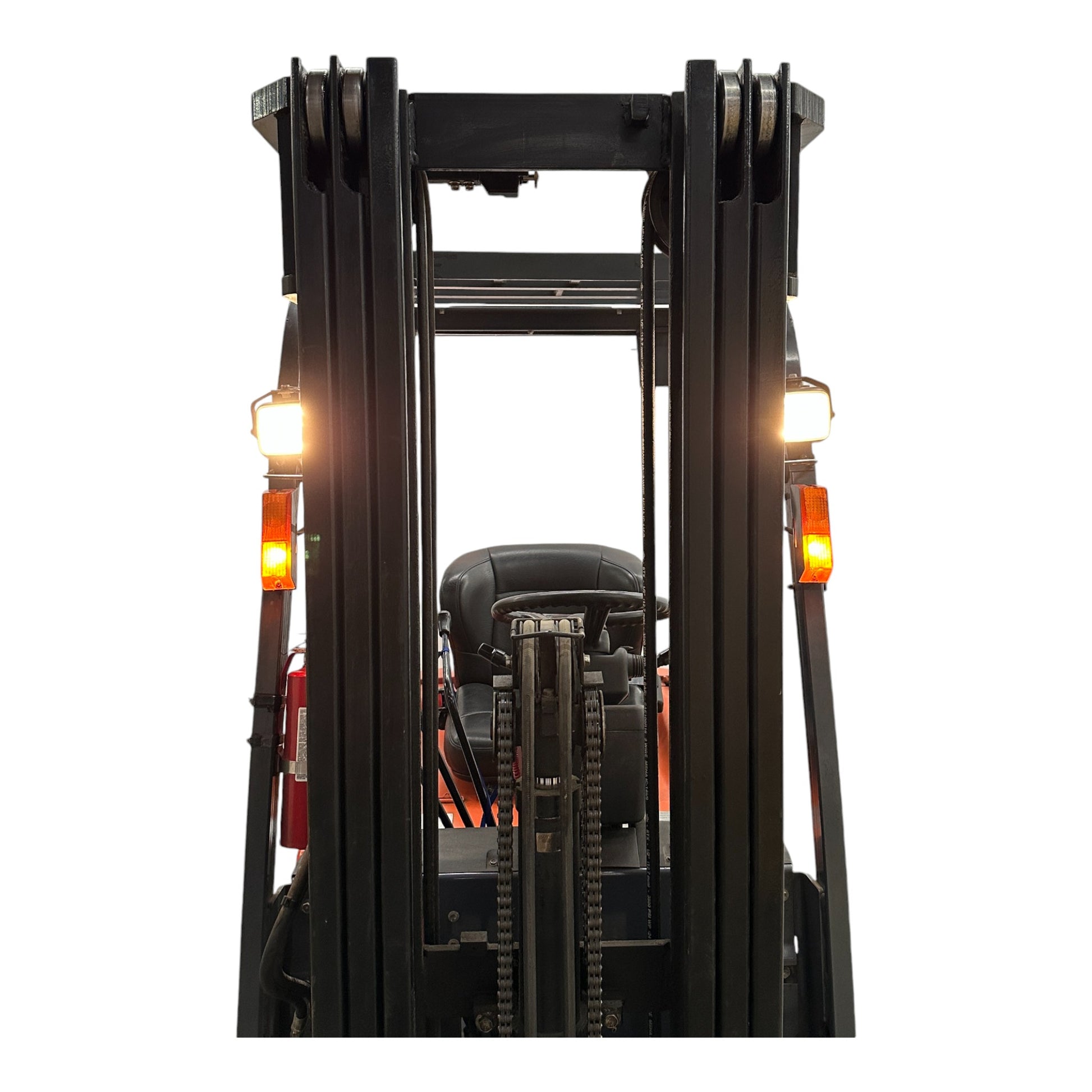Toyota 7FBEU15 3 Wheel Electric Forklift, 3000 lb (1360 kg) Capacity, Fork Positioner, Charger Included
